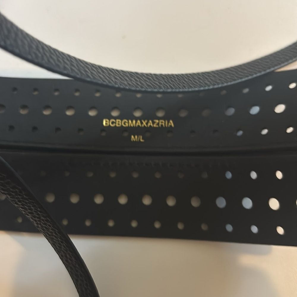 BCBGMaxAzria Tassel  front structural belt in Black Size M/ L - Pristine - Picture 2 of 7